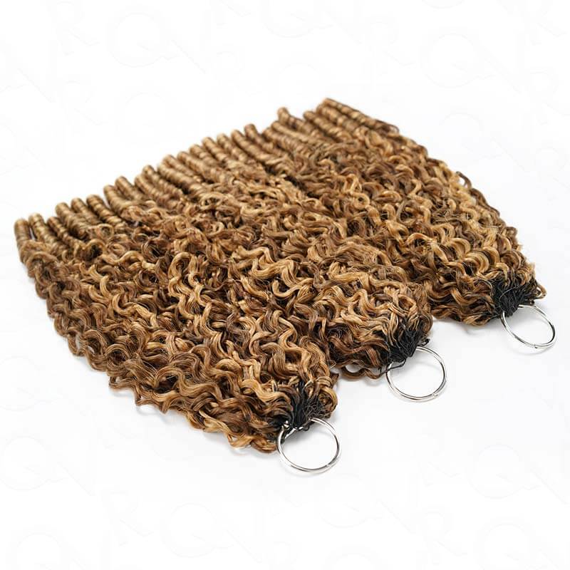 Member Sale|QVR Seamless Burmese Curly Feather Crochet Hair Highlight #P4/27 Machine Made Human Hair Extensions - Image 13