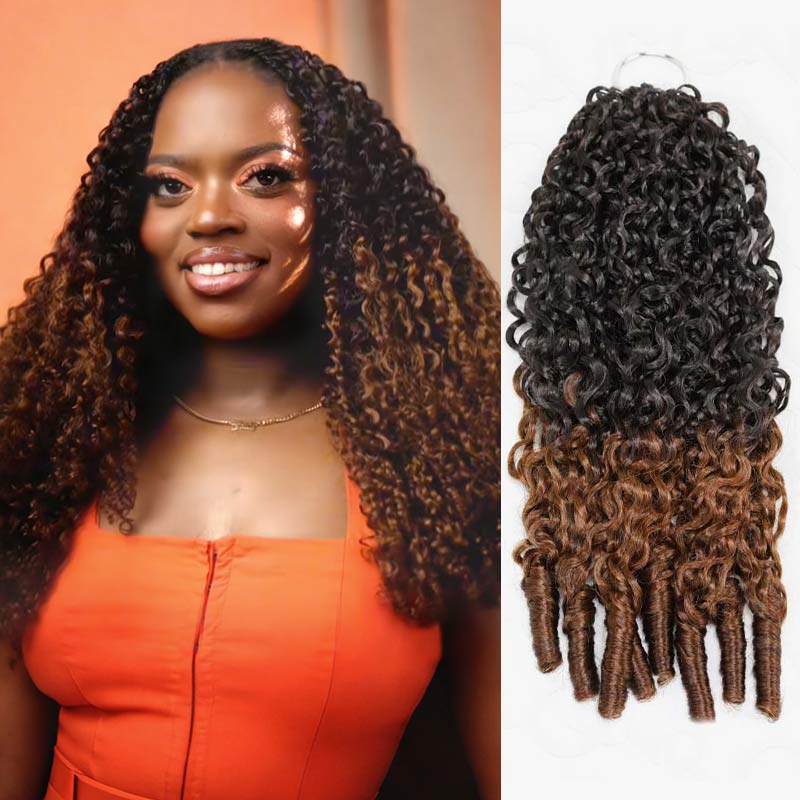 QVR #T2/30 Crochet Hair Small Kinky Curly Machine Made Feather Human Hair Extension - Image 12