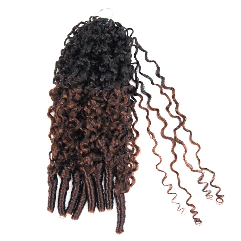 Member Sale|QVR Seamless Burmese Curly Feather Crochet Hair Highlight #P4/27 Machine Made Human Hair Extensions - Image 19