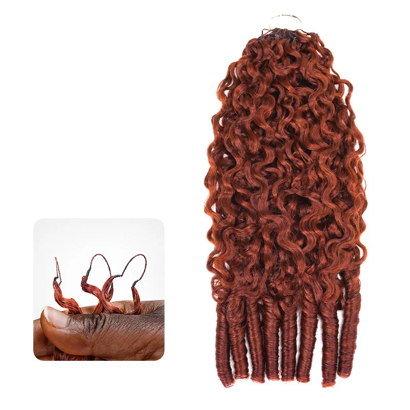 Member Sale|QVR Seamless Burmese Curly Feather Crochet Hair Highlight #P4/27 Machine Made Human Hair Extensions - Image 20
