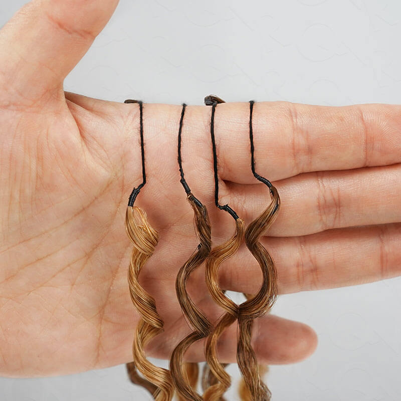 Member Sale|QVR Seamless Burmese Curly Feather Crochet Hair Highlight #P4/27 Machine Made Human Hair Extensions - Image 7