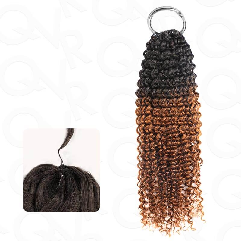 Member Sale|QVR #T1B/30 Crochet Hair Small Kinky Curly Machine Made Feather Human Hair Extension - Image 9