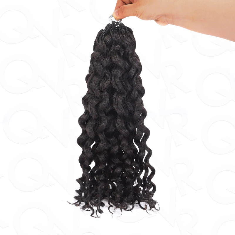 Member Sale|QVR Water Wave Crochet Hair Natural Black Machine Made Feather Human Hair Extension - Image 11