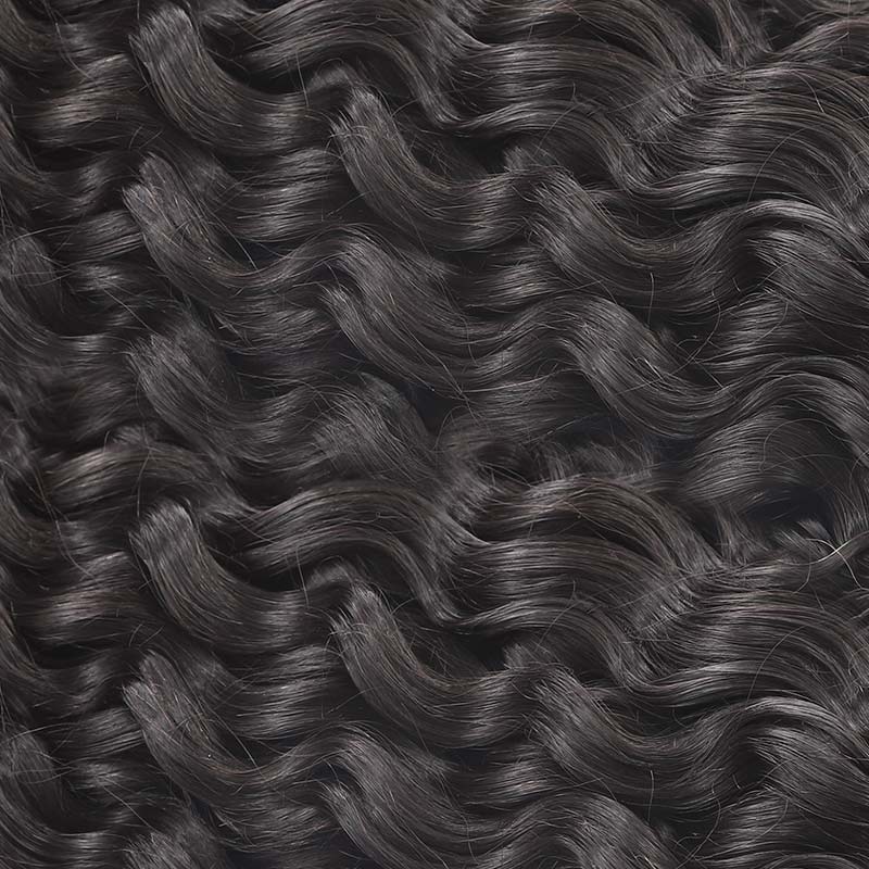 Member Sale|QVR Water Wave Crochet Hair Natural Black Machine Made Feather Human Hair Extension - Image 14