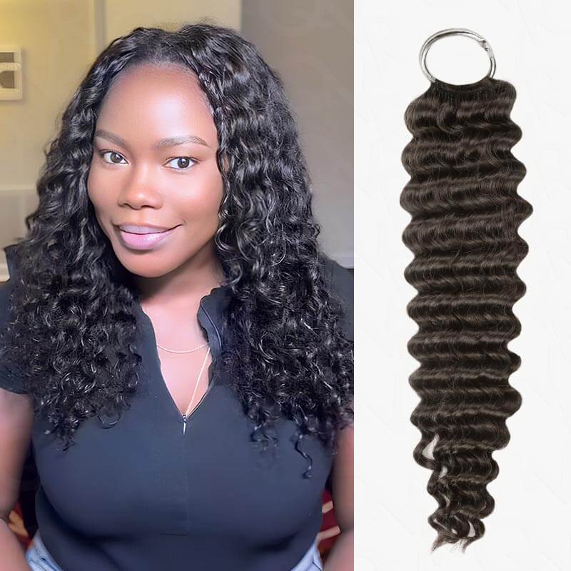 Member Sale|QVR Water Wave Crochet Hair Natural Black Machine Made Feather Human Hair Extension - Image 19