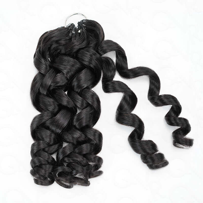 Member Sale|QVR Water Wave Crochet Hair Natural Black Machine Made Feather Human Hair Extension - Image 26