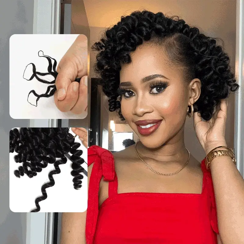 Member Sale|QVR Water Wave Crochet Hair Natural Black Machine Made Feather Human Hair Extension - Image 27