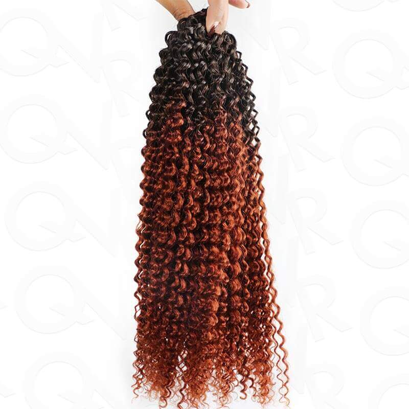 QVR Ombre #T4/30 Human Crochet Hair Small Kinky Curly Machine Made Feather Crochet Hairstyle - Image 13