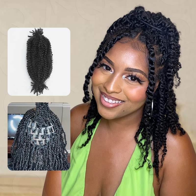 QVR Upgraded Kinky Bulk Natural Black hair 4a/3c Extensions - Image 10