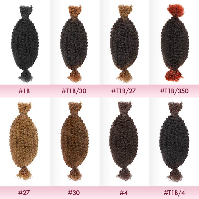 QVR Upgraded Kinky Bulk Natural Black hair 4a/3c Extensions - Image 11