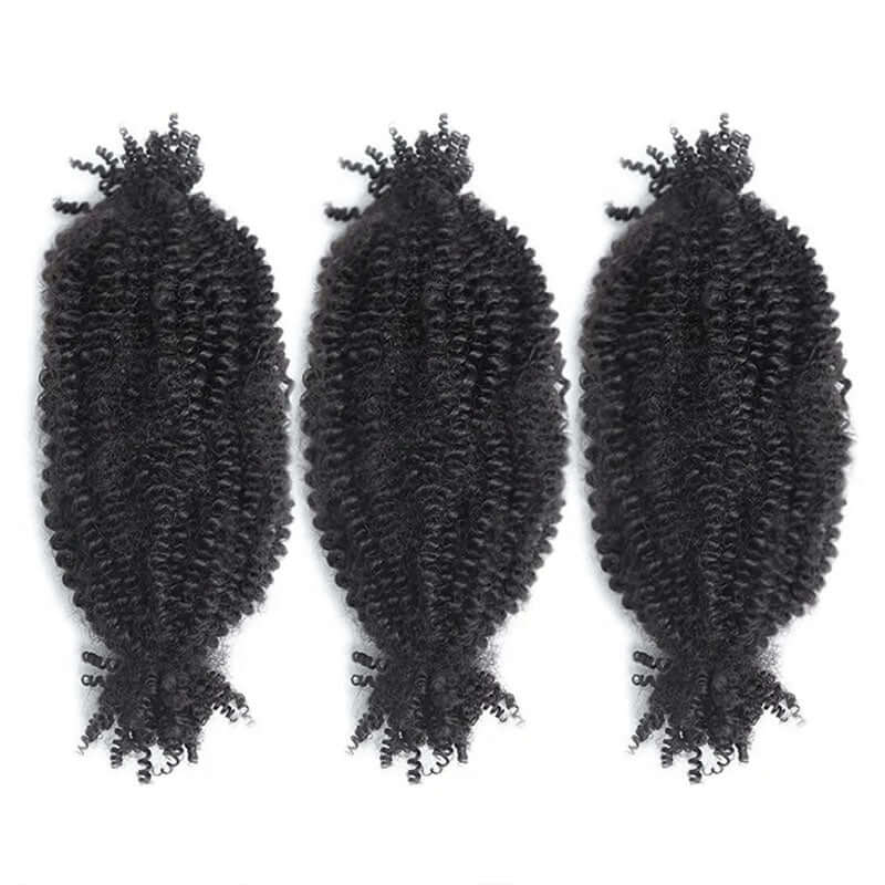 QVR Upgraded Kinky Bulk Natural Black hair 4a/3c Extensions - Image 15