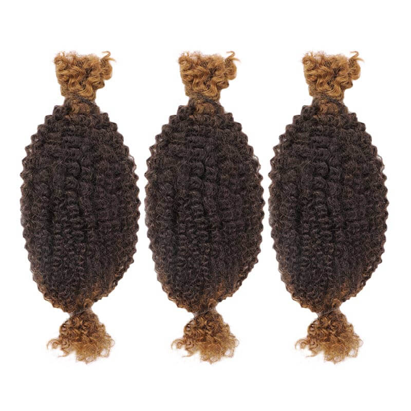 QVR Upgraded Kinky Bulk Natural Black hair 4a/3c Extensions - Image 17