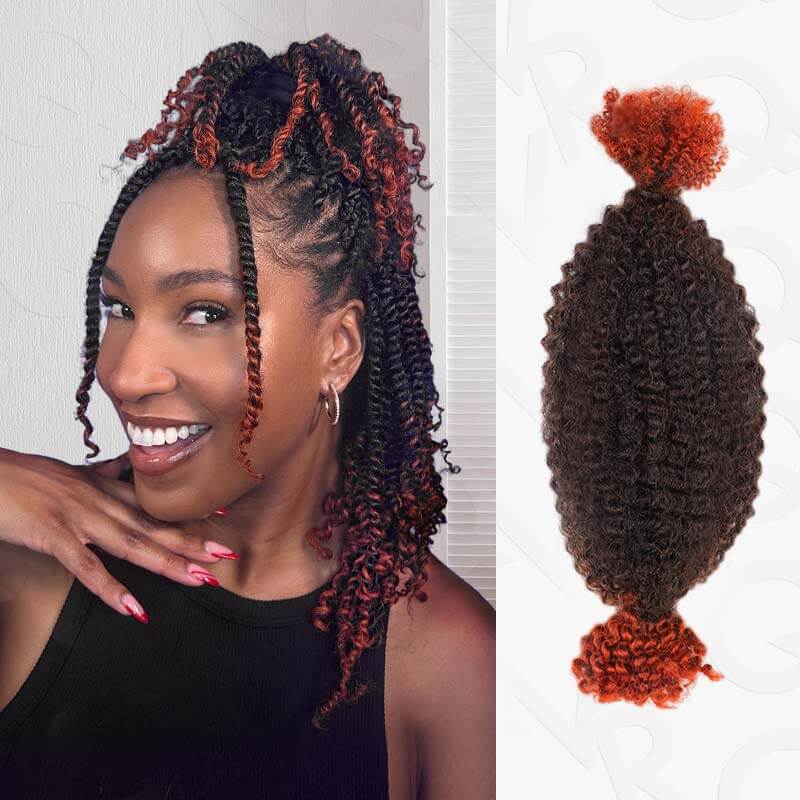 QVR Upgraded Kinky Bulk Natural Black hair 4a/3c Extensions - Image 23