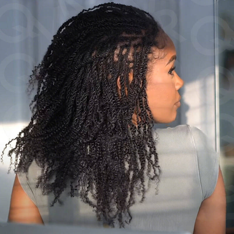 QVR Upgraded Kinky Bulk Natural Black hair 4a/3c Extensions - Image 5