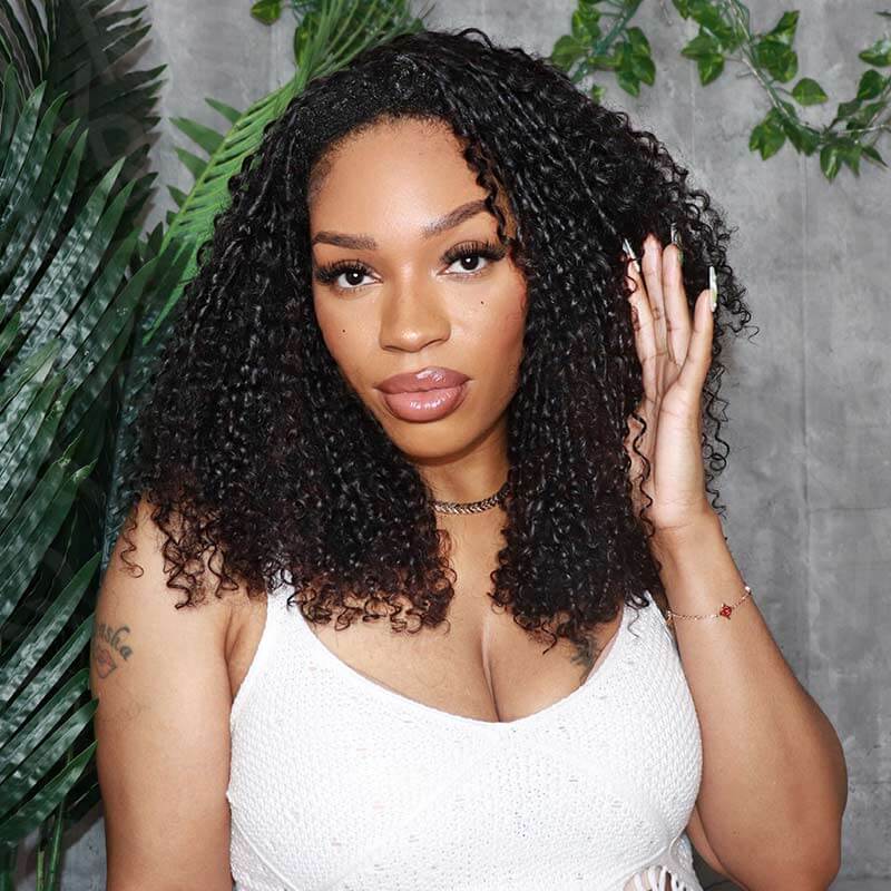 QVR Ramen Curl Crochet Hair Natural Black Machine Made Feather Crochet Human Hair Extension - Image 3