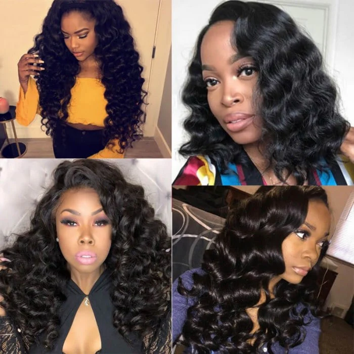 Loose Deep Wave Bundles with Closure Peruvian Hair Bundles with Closure Remy 100% Human Hair Bundles with 4x4 lace Closure - Image 12