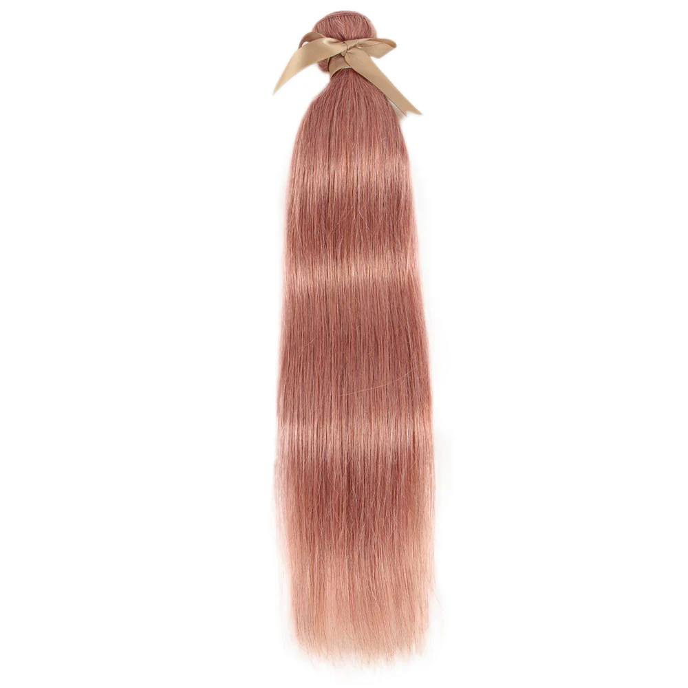 QVR Pink Straight Weave Bundles Remy Human Hair Extensions 3 pieces Soft and Bouncy - Image 6