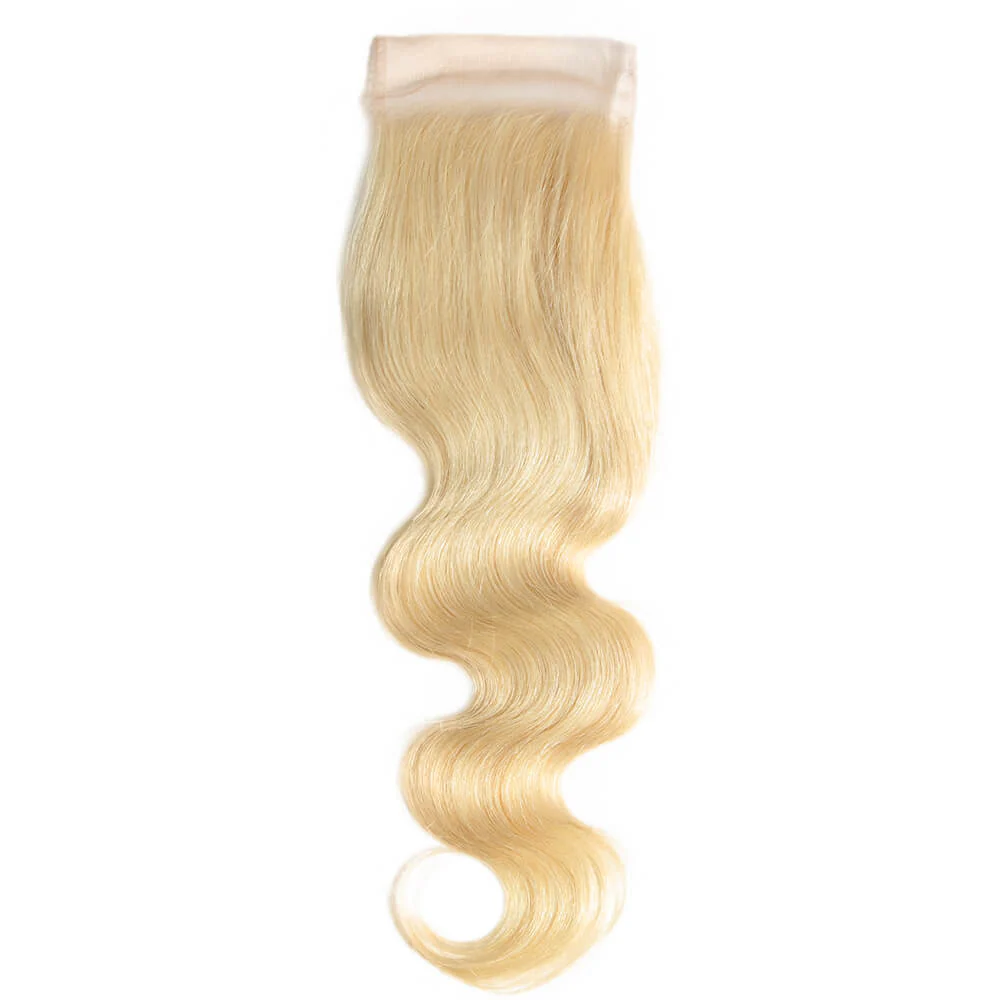 QVR Body Wave Human Hair Bundles 3 Ginger Orange Human Hair Bundles with Blonde Lace Closure Skunk Stripe - Image 7