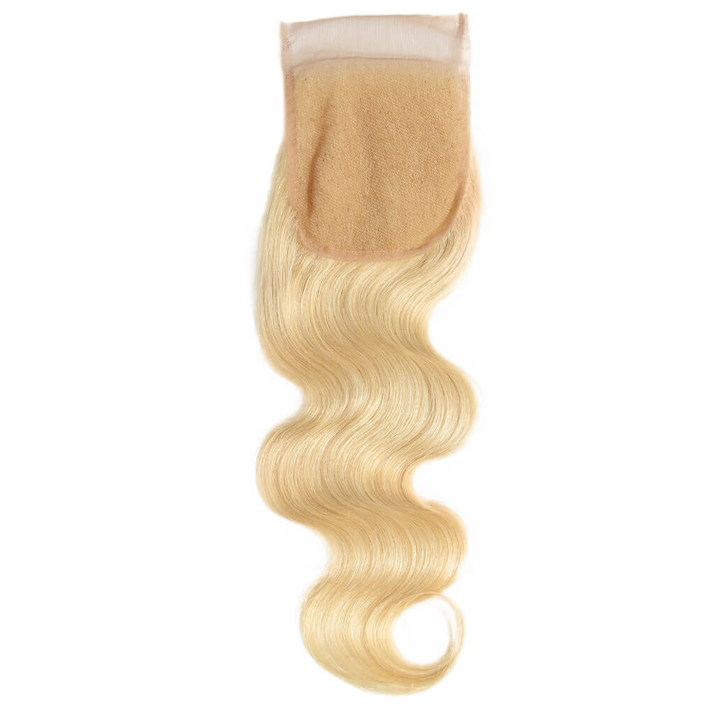 QVR Body Wave Human Hair Bundles 3 Ginger Orange Human Hair Bundles with Blonde Lace Closure Skunk Stripe - Image 8