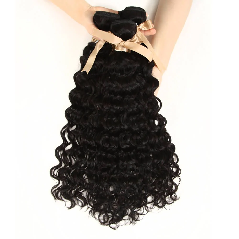Queen Remy Water Wave Human Hair Bundles Hair Weave 3 Bundles - Image 3