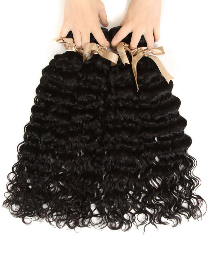Queen Remy Human Hair Bundles Hair Weave Water Wave 4 Bundles - Image 3