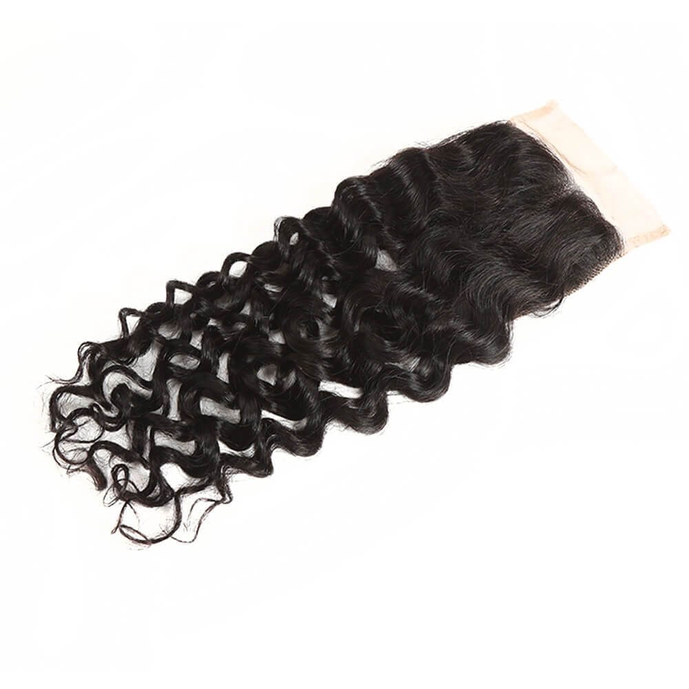 Queen Remy Human Hair Bundles Water Wave 4 Bundles With 4x4 Lace Closure - Image 6