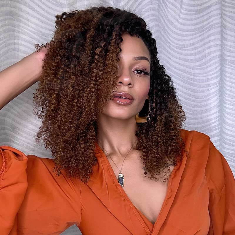 QVR Lightweight T2/30 Color Small Kinky Curly Feather Crochet Braid Human Hair Extension - Image 3