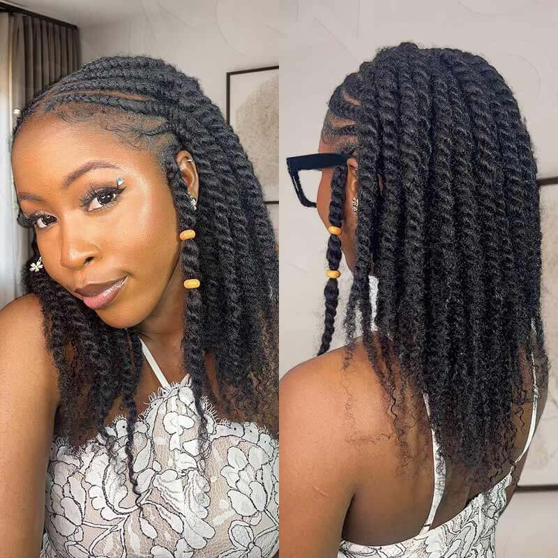 QVR Natural Black Afro kinky Bulk Hair Extensions For Braiding Dreadlock Human Hair - Image 14