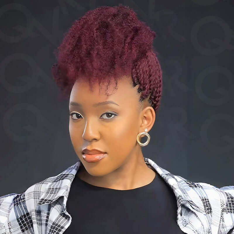 QVR Affordable Afro Kinky Bulk Human Hair 99J Burgundy Color For Braiding DreadLock - Image 6