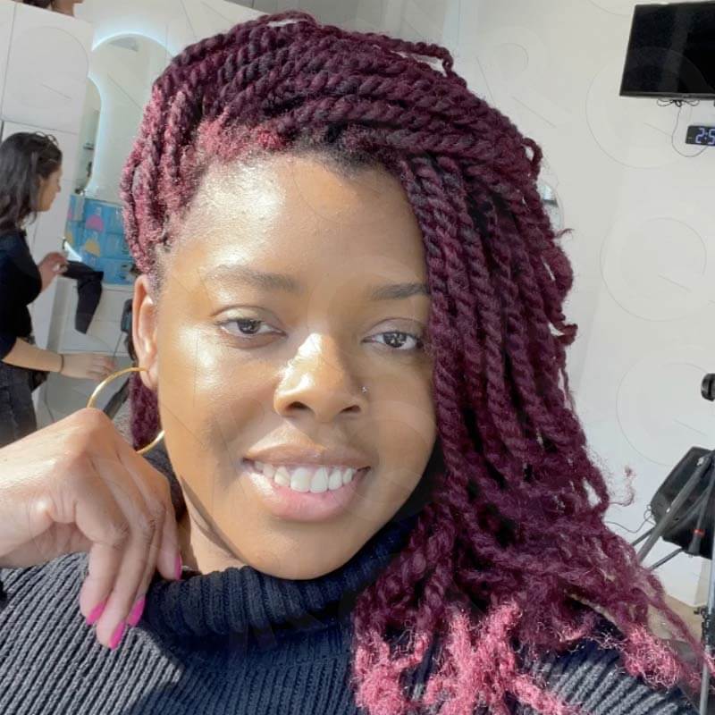 QVR Affordable Afro Kinky Bulk Human Hair 99J Burgundy Color For Braiding DreadLock - Image 8