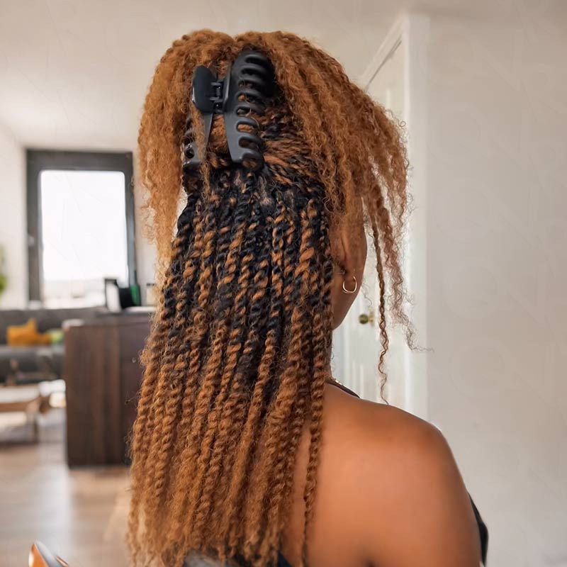 QVR Affordable Afro Kinky Bulk Human Hair Auburn Color For Braiding DreadLock - Image 18