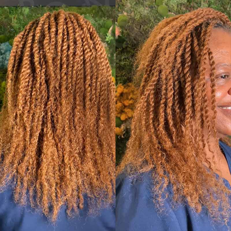 QVR Affordable Afro Kinky Bulk Human Hair Auburn Color For Braiding DreadLock - Image 3