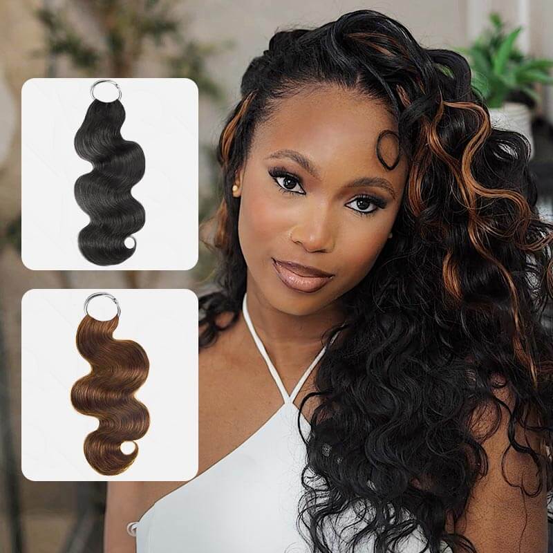 QVR Body Wave Crochet Hair Natural Black Machine Made Feather Human Hair Extension - Image 11