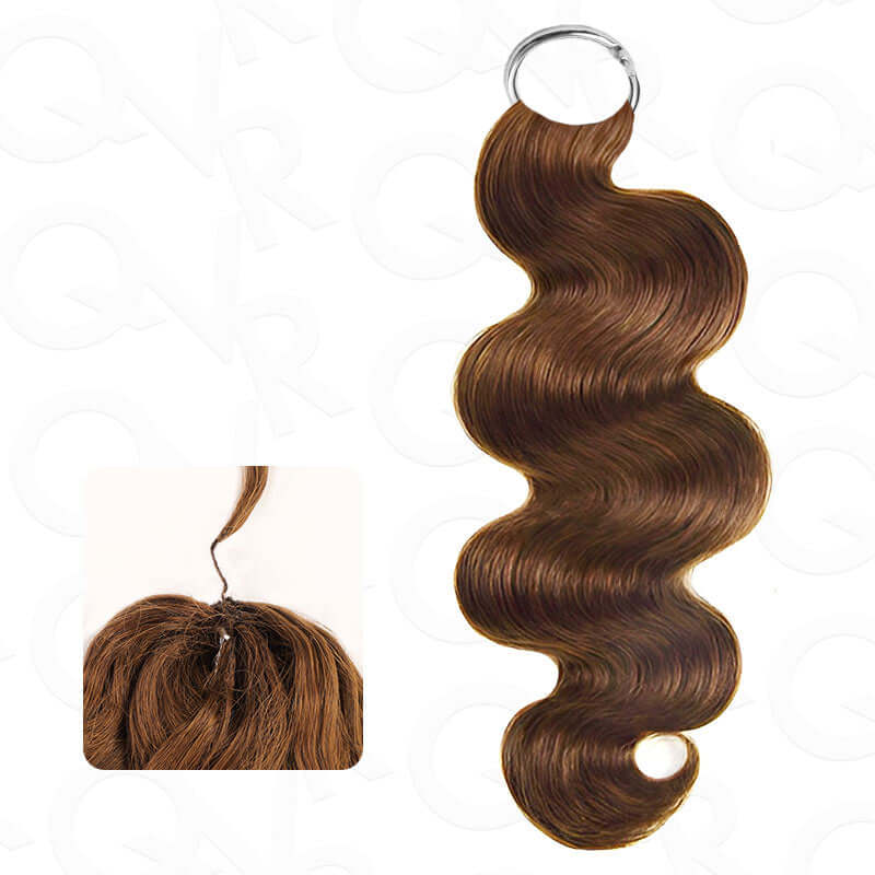 QVR Auburn Brown #30 Crochet Hair Water Wave Machine Made Feather Human Hair Extension - Image 11