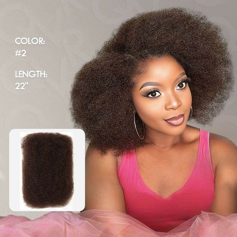 B3G1|Reddish Brown Afro kinky Bulk Human Hair - Image 7