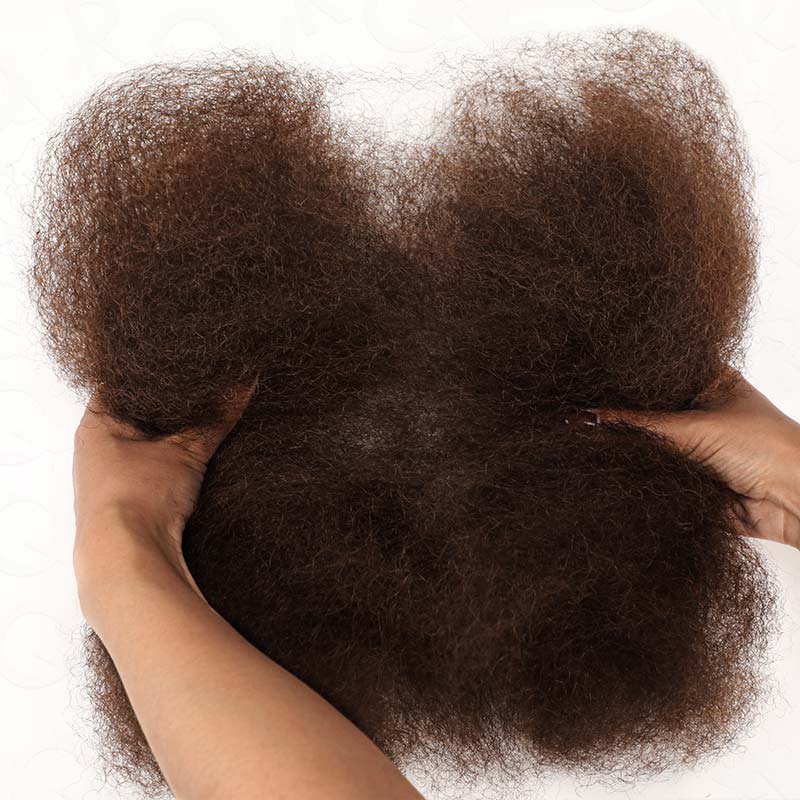 QVR Dark Brown Afro kinky Bulk Hair Extensions For Braiding Dreadlock Human Hair - Image 13