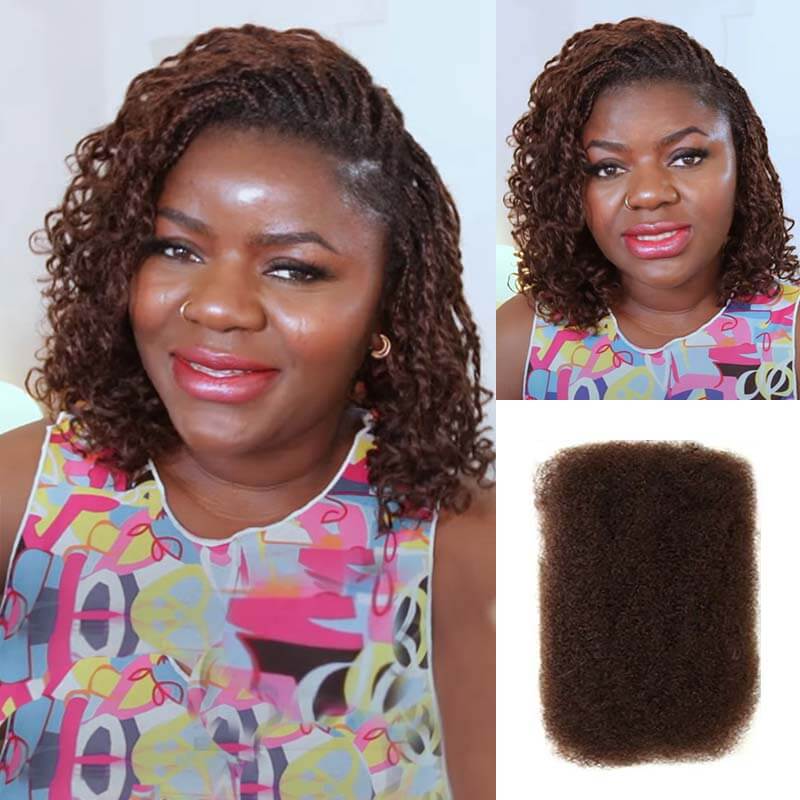 B3G1|Reddish Brown Afro kinky Bulk Human Hair - Image 5