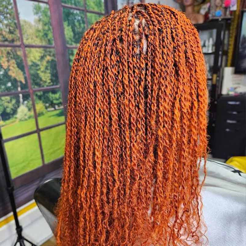 QVR Ginger Orange Afro kinky Bulk Hair Extensions For Braiding Dreadlock Human Hair - Image 3