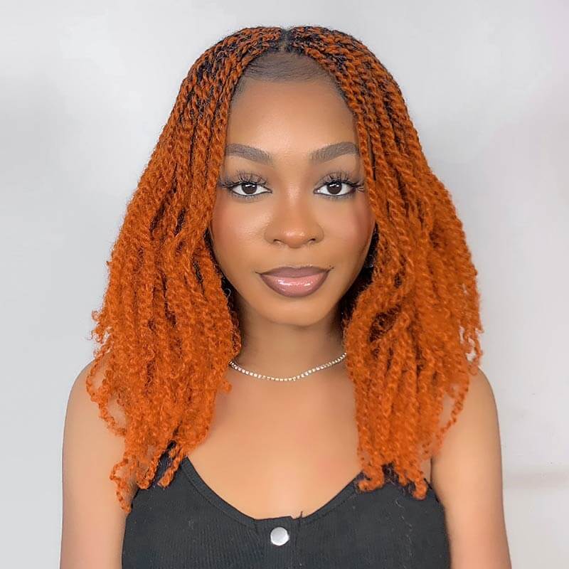 QVR Ginger Orange Afro kinky Bulk Hair Extensions For Braiding Dreadlock Human Hair - Image 6