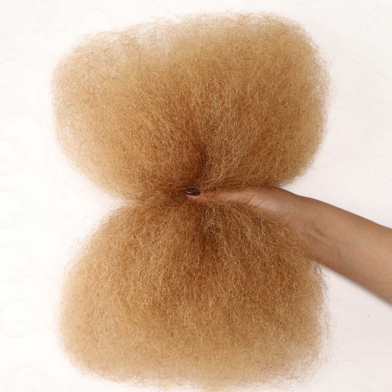 QVR Honey Blonde Color Afro kinky Bulk Hair Extensions For Braiding Dreadlock Human Hair - Image 12
