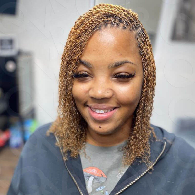 QVR Honey Blonde Color Afro kinky Bulk Hair Extensions For Braiding Dreadlock Human Hair - Image 6