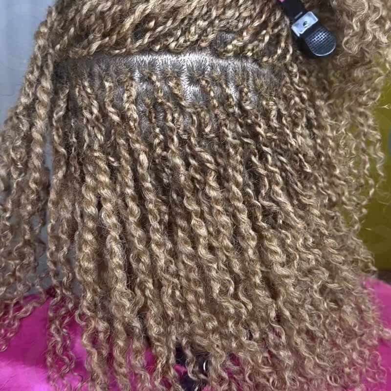 QVR Honey Blonde Color Afro kinky Bulk Hair Extensions For Braiding Dreadlock Human Hair - Image 7