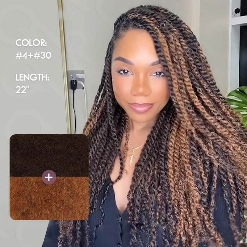 QVR #4+#30 Two Colors Afro Kinky Bulk Human Hair For Braiding DreadLock - Image 6
