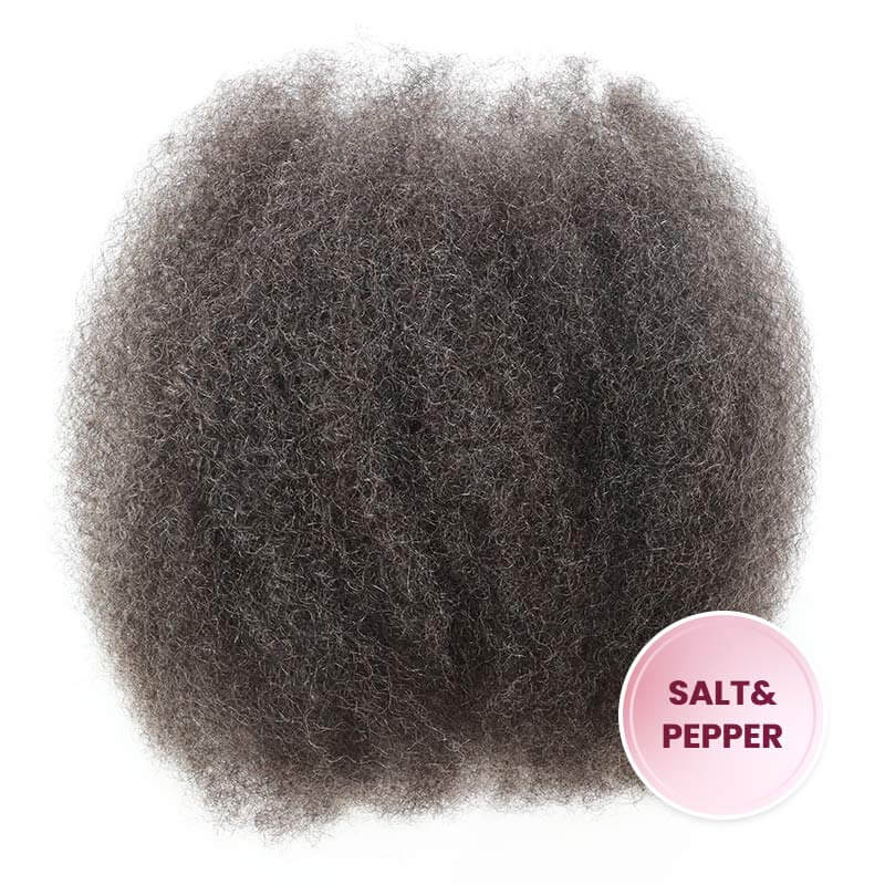 QVR Brazilian Salt Pepper Color Afro Kinky Bulk Human Hair For Braiding Dreadlock Hair - Image 4