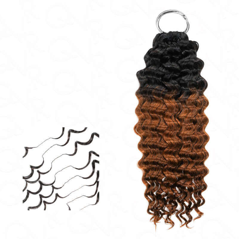 B3G1|Ombre #T1B/30 Small Kinky Curly Feather Crochet Human Hair - Image 3