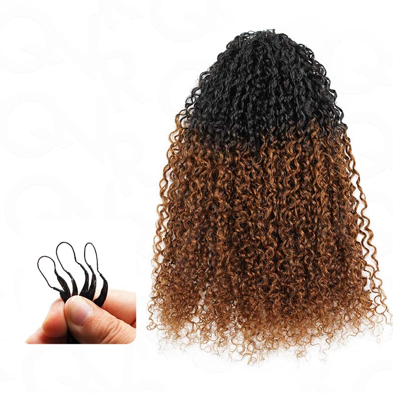 QVR Soft Feather Crochet Hair 3 Packs Small Kinky Curly Machine Made Human Hair Extension - Image 33