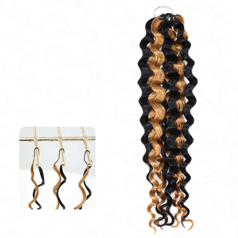 QVR Dark Brown #4 Crochet Hair Water Wave Machine Made Feather Human Hair Extension - Image 18