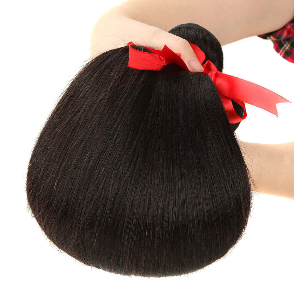 QVR 12A Silk Straight Virgin Human Hair Bundles 3 Bundles Body Wave Natural Color Hair Weave - Image 4