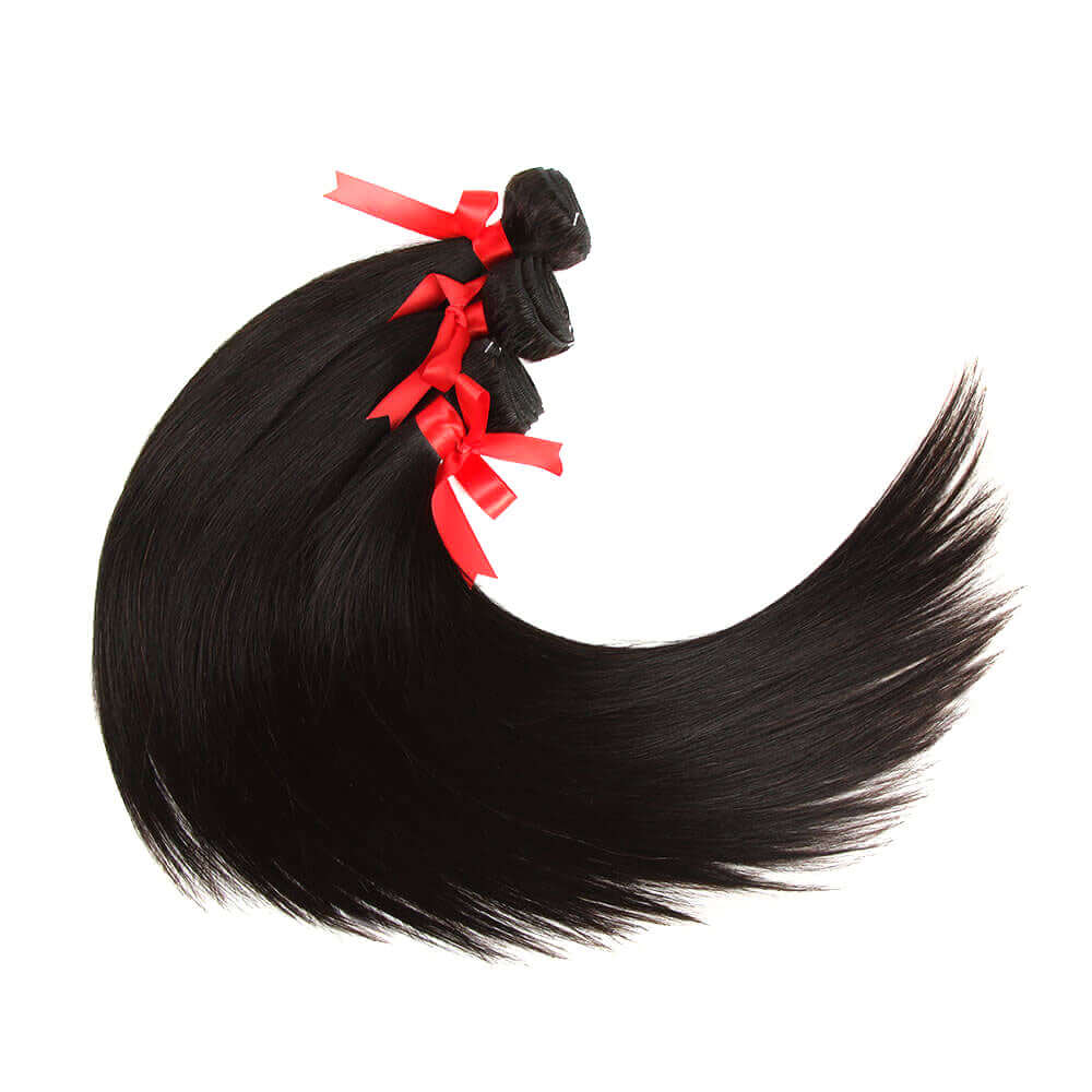 QVR 12A Silk Straight Virgin Human Hair Bundles 3 Bundles Body Wave Natural Color Hair Weave - Image 6