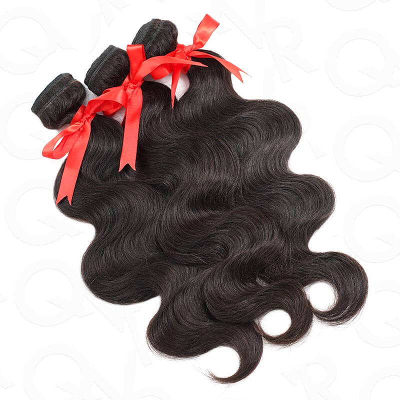 QVR 12A Silk Straight Virgin Human Hair Bundles 3 Bundles Body Wave Natural Color Hair Weave - Image 8